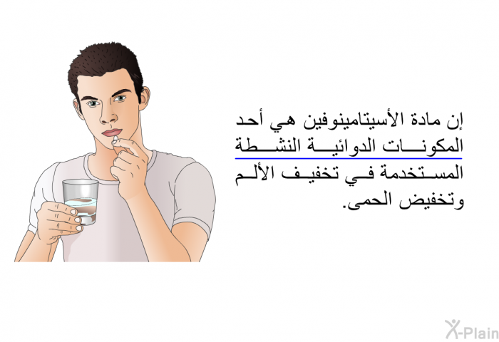 إن مادة الأسيتامينوفين هي أحد المكونات الدوائية النشطة المستخدمة في تخفيف الألم وتخفيض الحمى.