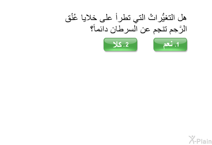 هل التغيُّراتُ التي تطرأ على خلايا عُنُق الرَّحِم تنجم عن السرطان دائماً؟