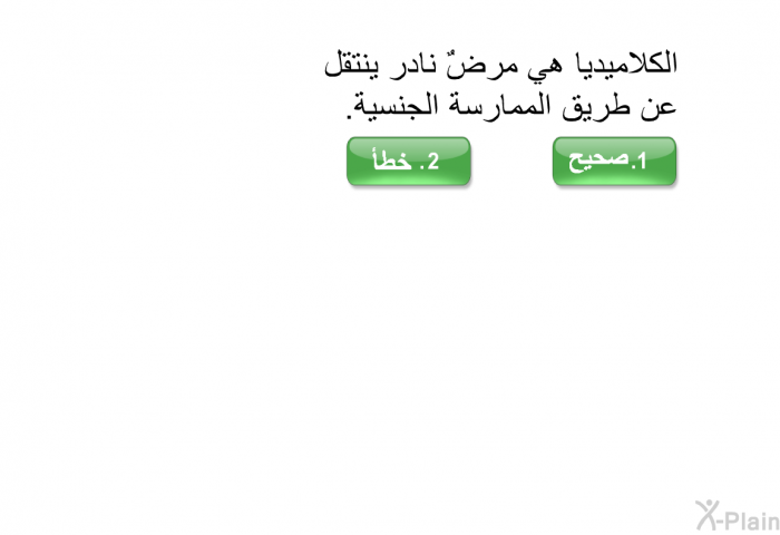 الكلاميديا هي مرضٌ نادر ينتقل عن طريق الممارسة الجنسية.