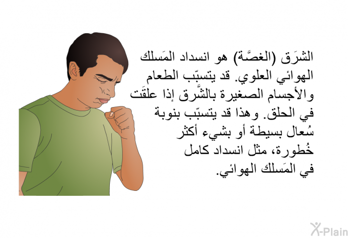 الشرَق (الغصَّة) هو انسداد المَسلك الهوائي العلوي. قد يتسبّب الطعام والأجسام الصغيرة بالشرق إذا علقَت في الحلق. وهذا قد يتسبّب بنوبة سُعال بسيطة أو بشيء أكثر خُطورة، مثل انسداد كامل في المَسلك الهوائي.