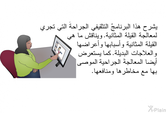 تشرح هذه المعلومات الصحية الجراحةَ التي تجري لمعالجة القيلة المثانية. وتناقش ما هي القيلة المثانية وأسبابها وأعراضها والعلاجات البديلة. كما يستعرض أيضاً المعالجةَ الجراحية الموصى بها مع مخاطرها ومنافعها.