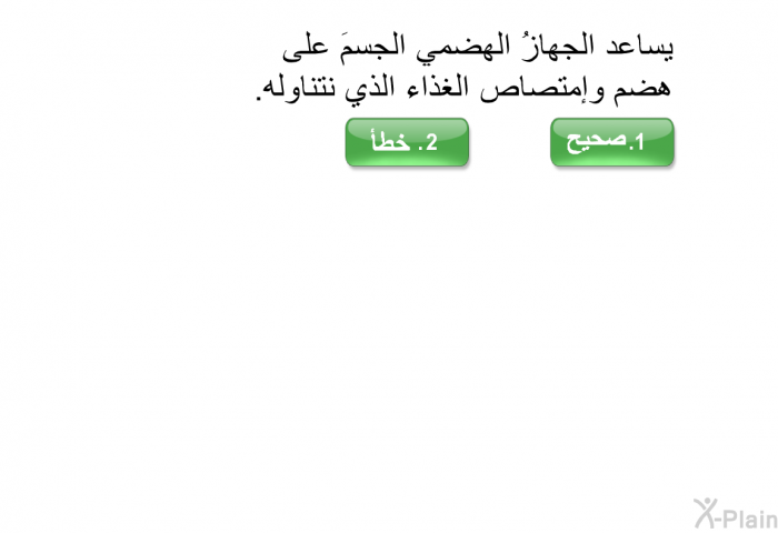 يساعد الجهازُ الهضمي الجسمَ على هضم وإمتصاص الغذاء الذي نتناوله.