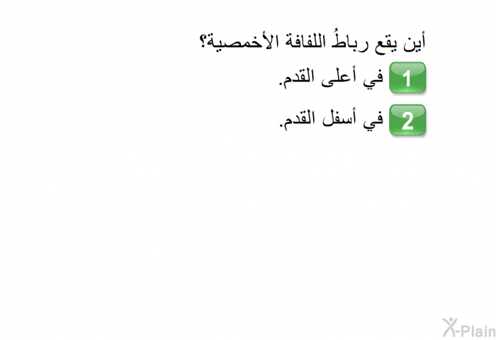 أين يقع رباطُ اللفافة الأخمصية؟  في أعلى القدم. في أسفل القدم.