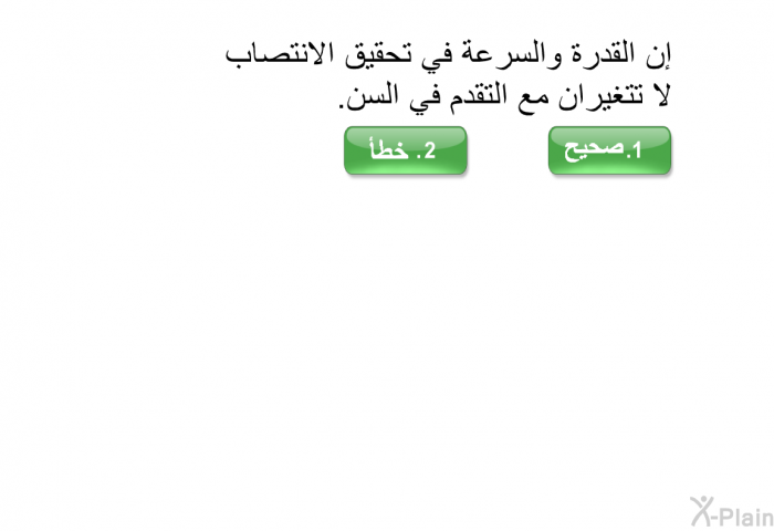 إن القدرة والسرعة في تحقيق الانتصاب لا تتغيران مع التقدم في السن<B>. </B>