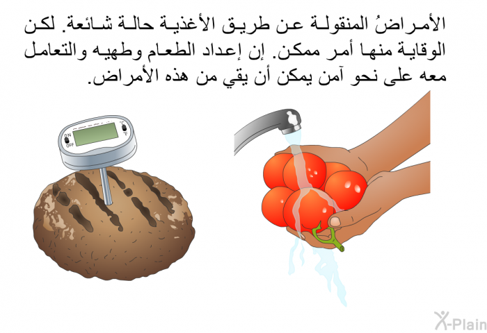 الأمراضُ المنقولة عن طريق الأغذية حالة شائعة. لكن الوقاية منها أمر ممكن. إن إعداد الطعام وطهيه والتعامل معه على نحو آمن يمكن أن يقي من هذه الأمراض.