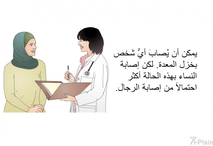 يمكن أن يُصابَ أيُّ شخص بخزل المعدة. لكن إصابة النساء بهذه الحالة أكثر احتمالاً من إصابة الرجال.