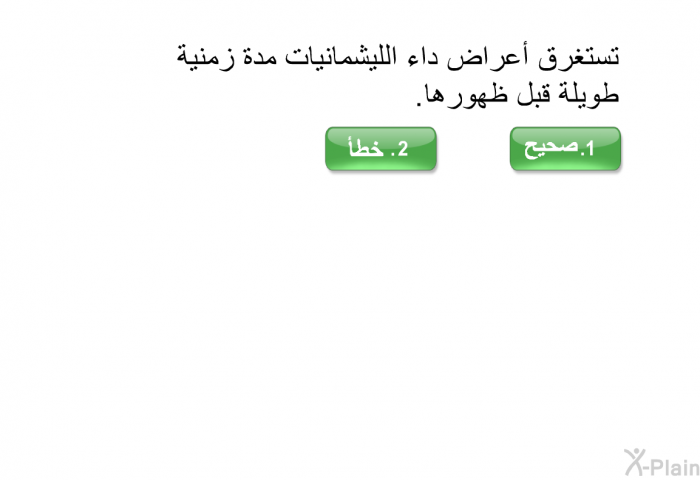 تستغرق أعراض داء الليشمانيات مدة زمنية طويلة قبل ظهورها.