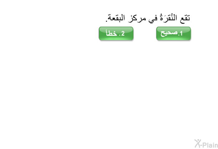 تقع النُقرَةُ‎ في مركز البقعة.