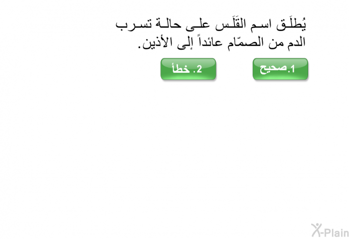 يُطلَق اسم القَلَس على حالة تسرب الدم من الصمّام عائداً إلى الأذين.