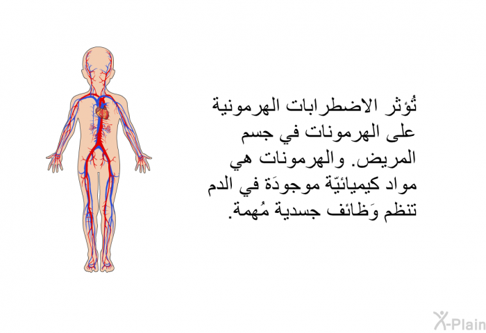 تُؤثر الاضطرابات الهرمونية على الهرمونات في جسم المريض. والهرمونات هي مواد كيميائيّة موجودَة في الدم تنظم وَظائف جسدية مُهمة.