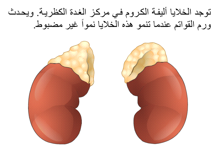 توجد الخلايا أليفة الكروم في مركز الغدة الكظرية. ويحدث ورم القواتم عندما تنمو هذه الخلايا نمواً غير مضبوط.