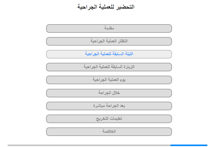 الزيارة السابقة للعملية الجراحية