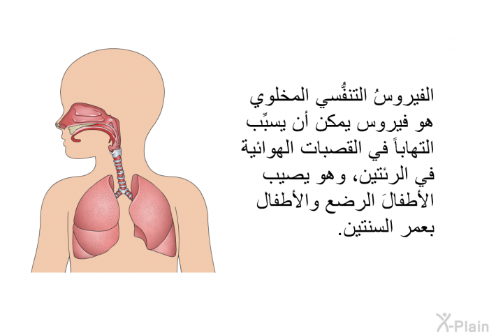 الفيروسُ التنفُّسي المخلوي هو فيروسٌ يمكن أن يسبِّب التهاباً في القصبات الهوائية في الرئتين، وهو يصيب الأطفالَ الرًّضع والأطفال بعمر السنتين.