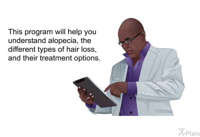 This program will help you understand alopecia, the different types of hair loss and their treatment options.