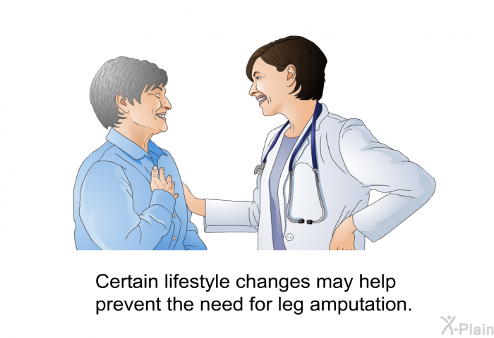 Certain lifestyle changes may help prevent the need for leg amputation.
