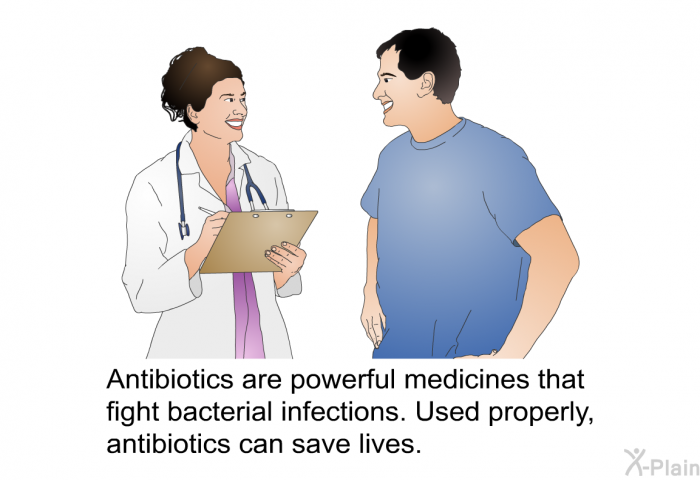 Antibiotics are powerful medicines that fight bacterial infections. Used properly, antibiotics can save lives.