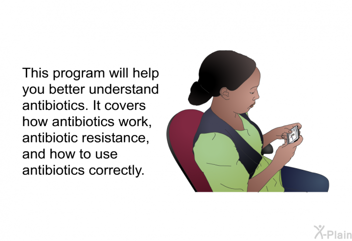 This health information will help you better understand antibiotics. It covers how antibiotics work, antibiotic resistance, and how to use antibiotics correctly.