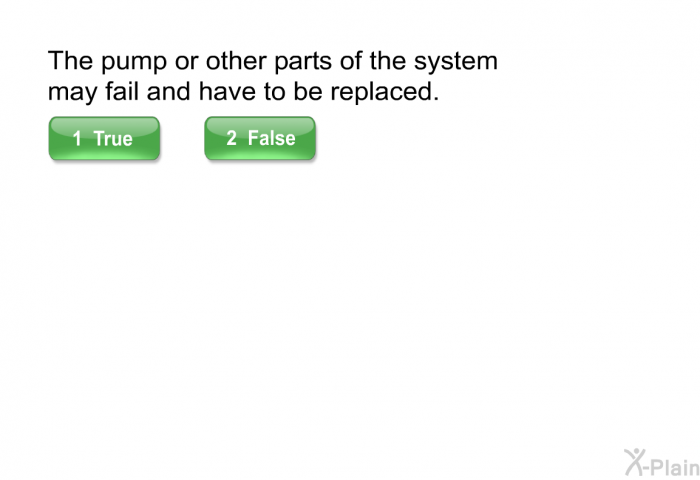 The pump or other parts of the system may fail and have to be replaced.
