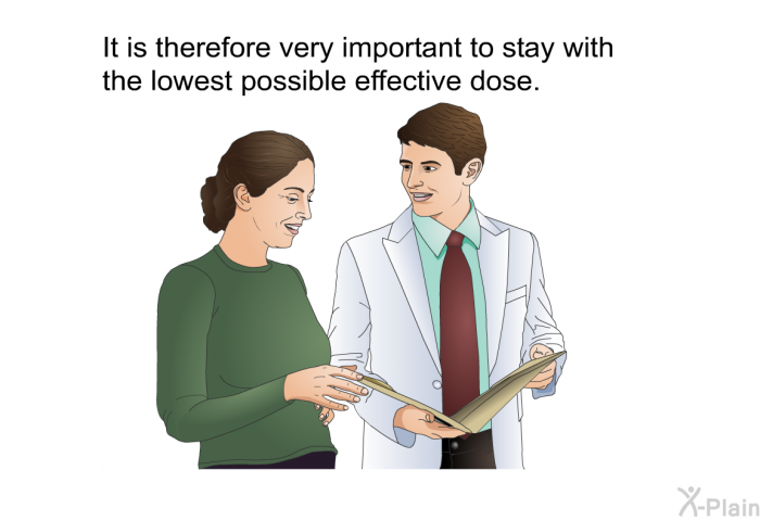 It is therefore very important to stay with the lowest possible effective dose.