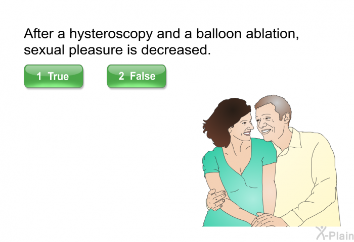 After a hysteroscopy and a balloon ablation, sexual pleasure is decreased.