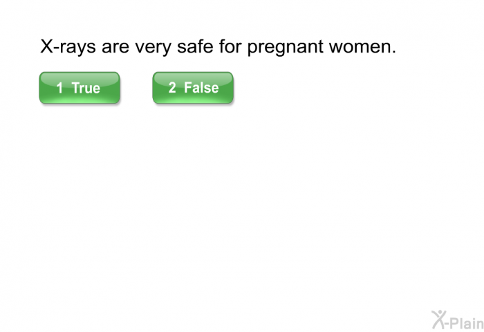 X-rays are very safe for pregnant women.