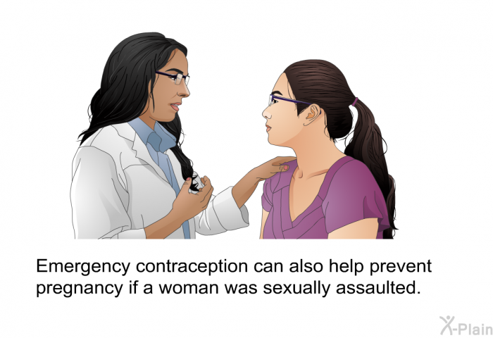 Emergency contraception can also help prevent pregnancy if a woman was sexually assaulted.