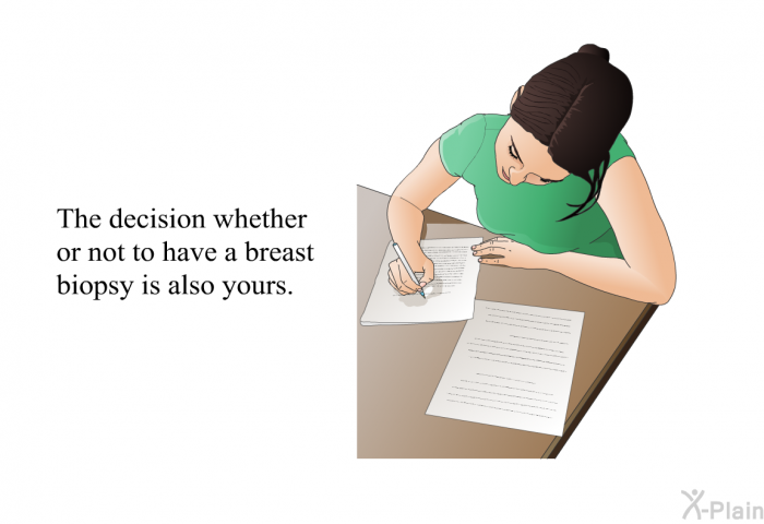 The decision whether or not to have a breast biopsy is also yours.