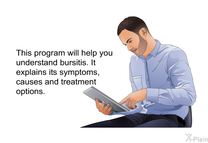 This health information will help you understand bursitis. It explains its symptoms, causes and treatment options.