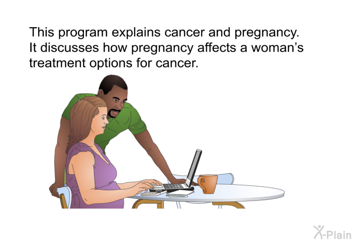 This health information explains cancer and pregnancy. It discusses how pregnancy affects a woman's treatment options for cancer.