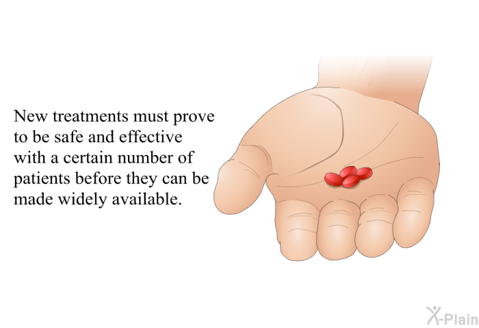 New treatments must prove to be safe and effective with a certain number of patients before they can be made widely available.