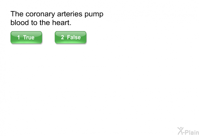 The coronary arteries pump blood to the heart.
