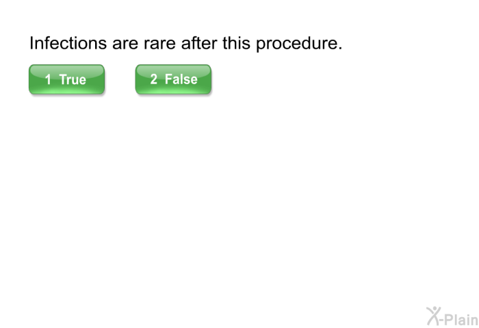 Infections are rare after this procedure.