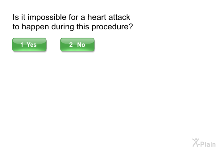 Is it impossible for a heart attack to happen during this procedure?