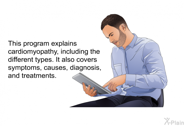 This health information explains cardiomyopathy, including the different types. It also covers symptoms, causes, diagnosis, and treatments.