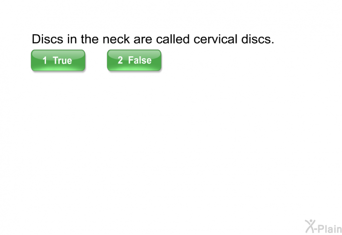 Discs in the neck are called cervical discs.