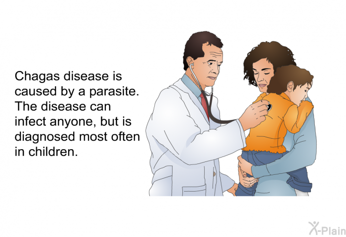 Chagas disease is caused by a parasite. The disease can infect anyone, but is diagnosed most often in children.