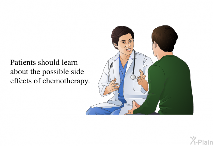 Patients should learn about the possible side effects of chemotherapy.