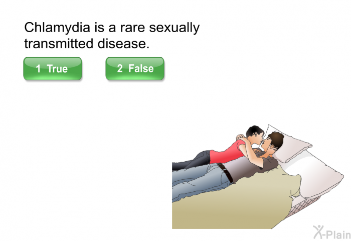Chlamydia is a rare sexually transmitted disease. Select True or False.