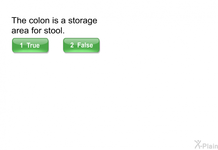 The colon is a storage area for stool.