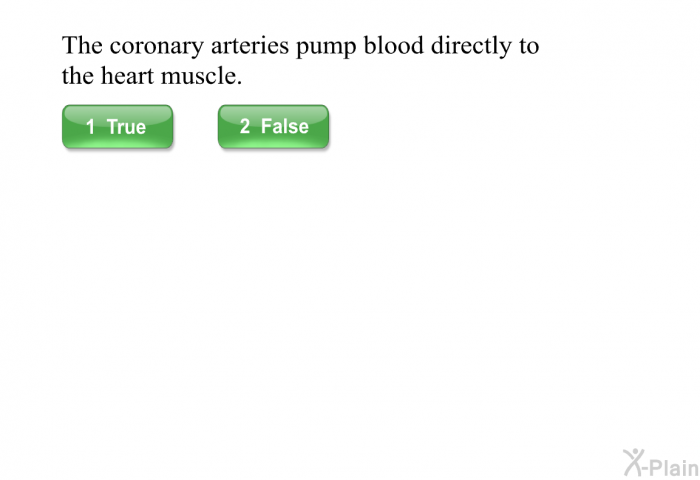 The coronary arteries pump blood directly to the heart muscle.