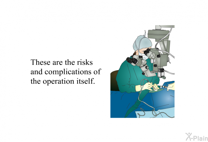 These are the risks and complications of the operation itself.