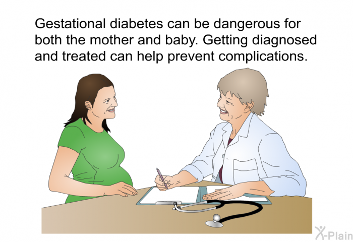 Gestational diabetes can be dangerous for both the mother and baby. Getting diagnosed and treated can help prevent complications.