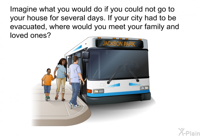 Imagine what you would do if you could not go to your house for several days. If your city had to be evacuated, where would you meet your family and loved ones?