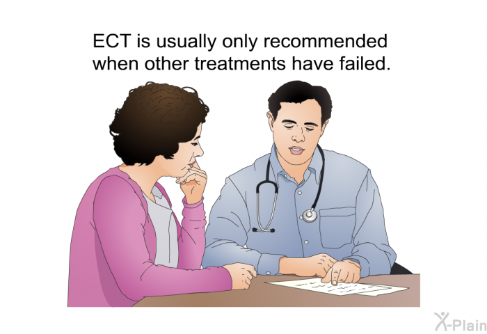 ECT is usually only recommended when other treatments have failed.