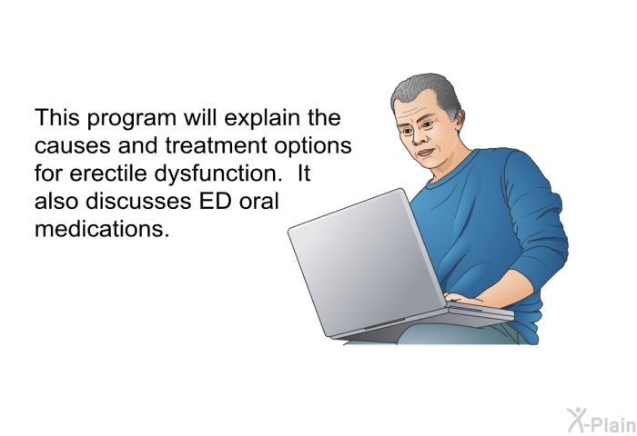 This health information will explain the causes and treatment options for erectile dysfunction. It also discusses ED oral medications.