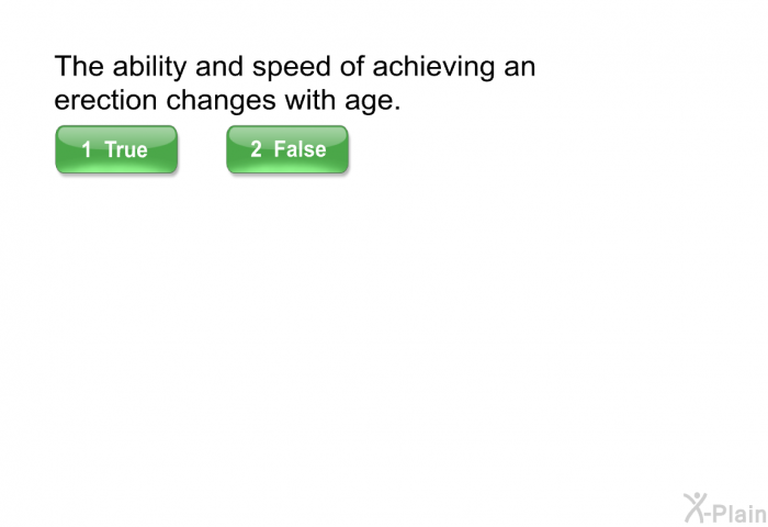 The ability and speed of achieving an erection changes with age.