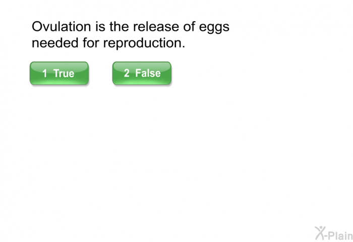 Ovulation is the release of eggs needed for reproduction.