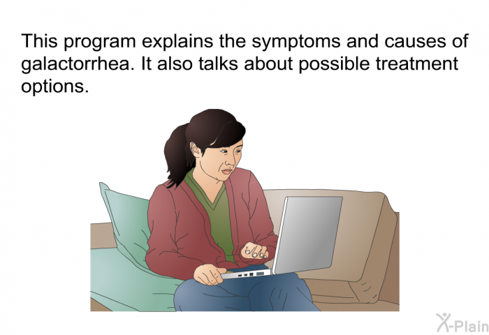 This health information explains the symptoms and causes of galactorrhea. It also talks about possible treatment options.