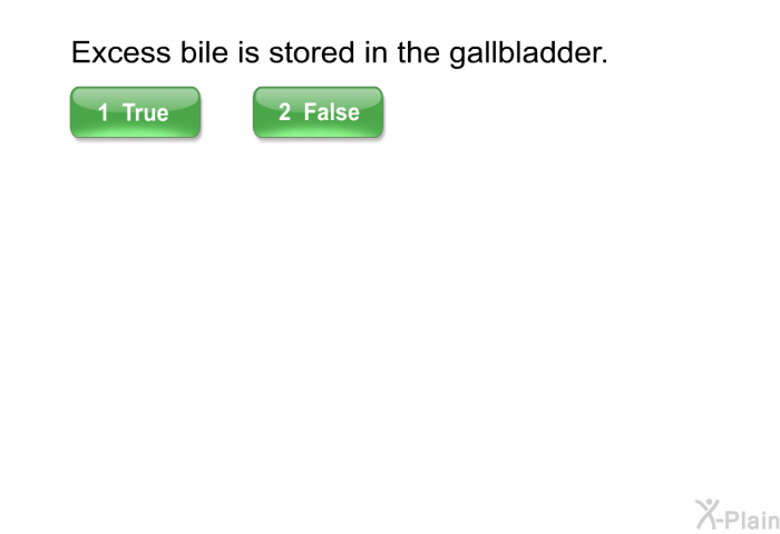 Excess bile is stored in the gallbladder.