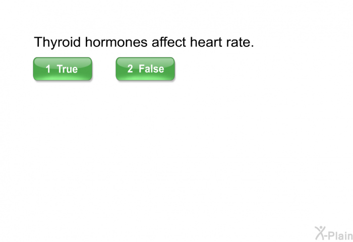 Thyroid hormones affect heart rate.